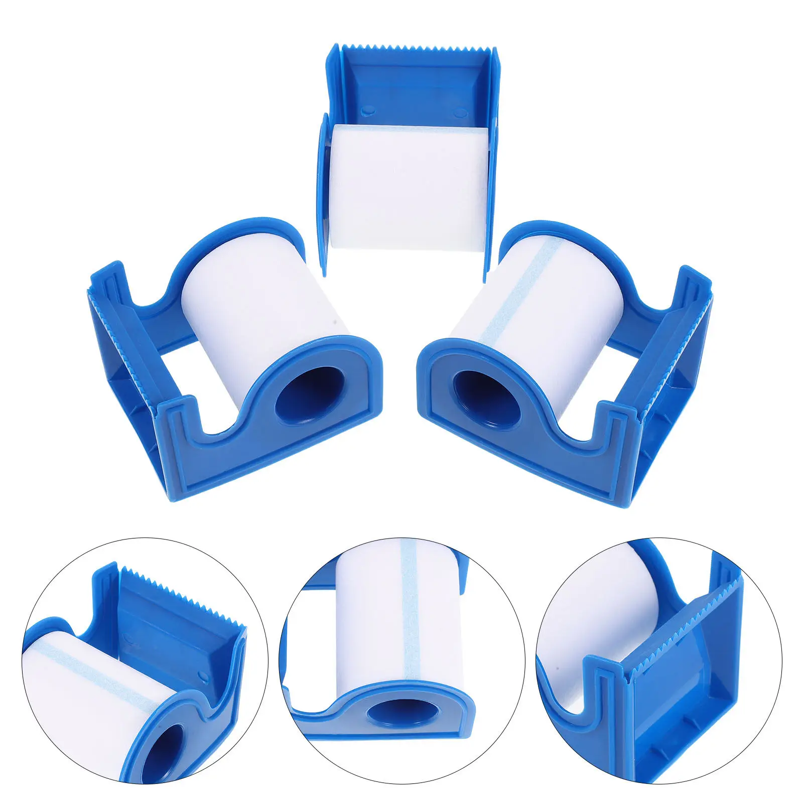 6Pcs Tape Dispenser Cutter Breathable Nonwoven Adhesive Bandage Wrap Sensitive Skin Surgical Wound Dressing Tape