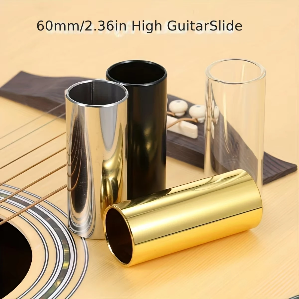 Miwayer Slider 60MM High Guitar Slide Bar Stainless Steel Metal/ABS Finger Slides Ukulele String Instruments Guitar Accessorie image 5