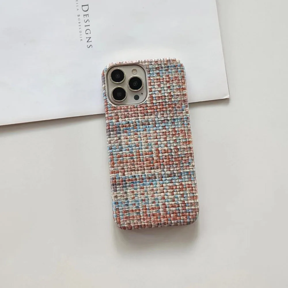 

Grass Mat Pattern Suitable for iPhone 17 Phone Case 16promax Heat Dissipation Half Pack 15pro Anti Drop 14 13 Protective Cover