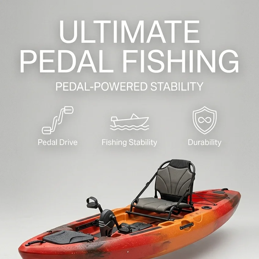 Guaranteed Sunburst 9ft Wide Hull Stable Sea Fishing Stand Kayak Foot Pedal Drive HDPE 200kg Capacity Three Year Warranty