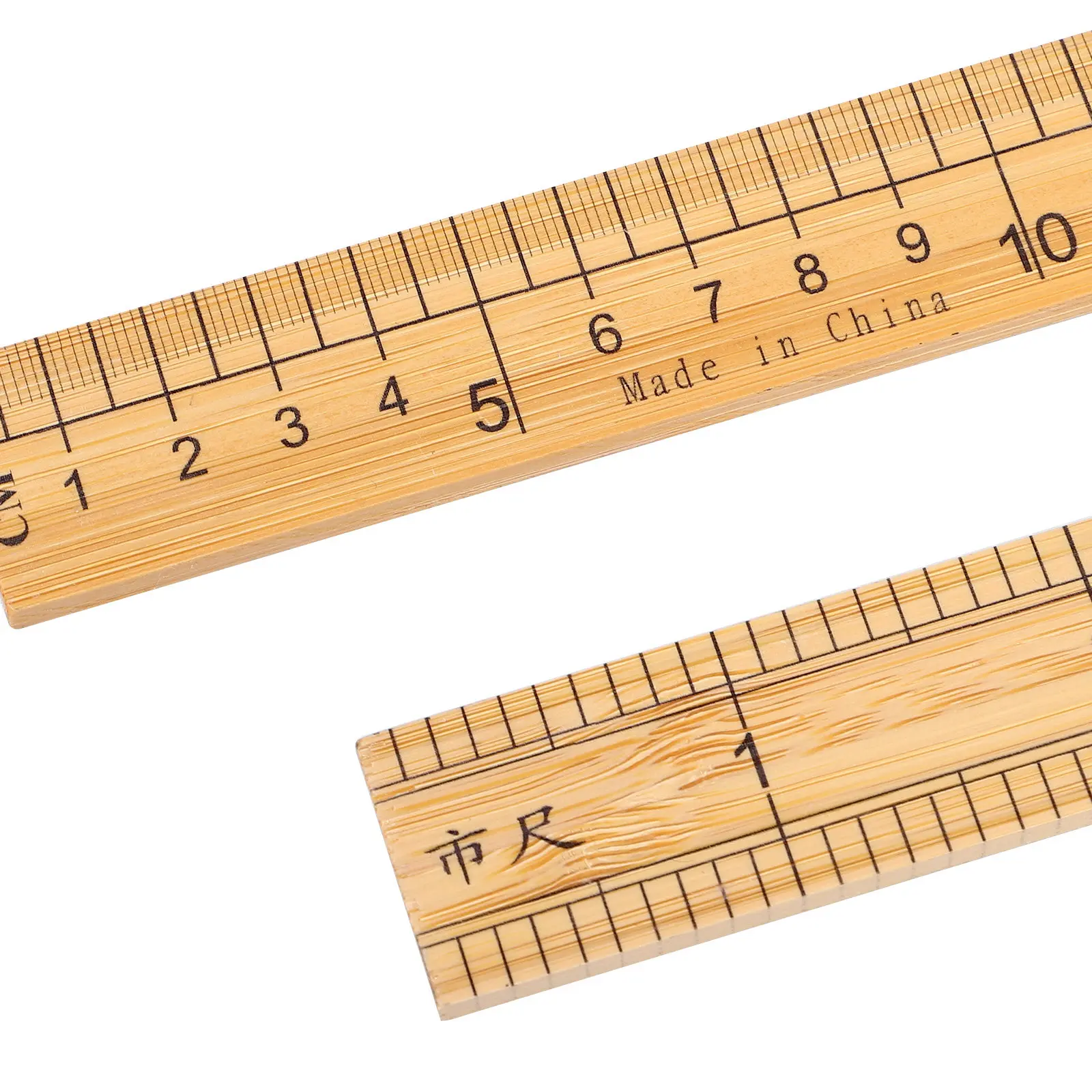 4Pcs Dual Scale Bamboo Ruler Double Sided Straight Measuring Tool for Quilting Sewing Patchwork Tailoring Garment Drafting Cloth
