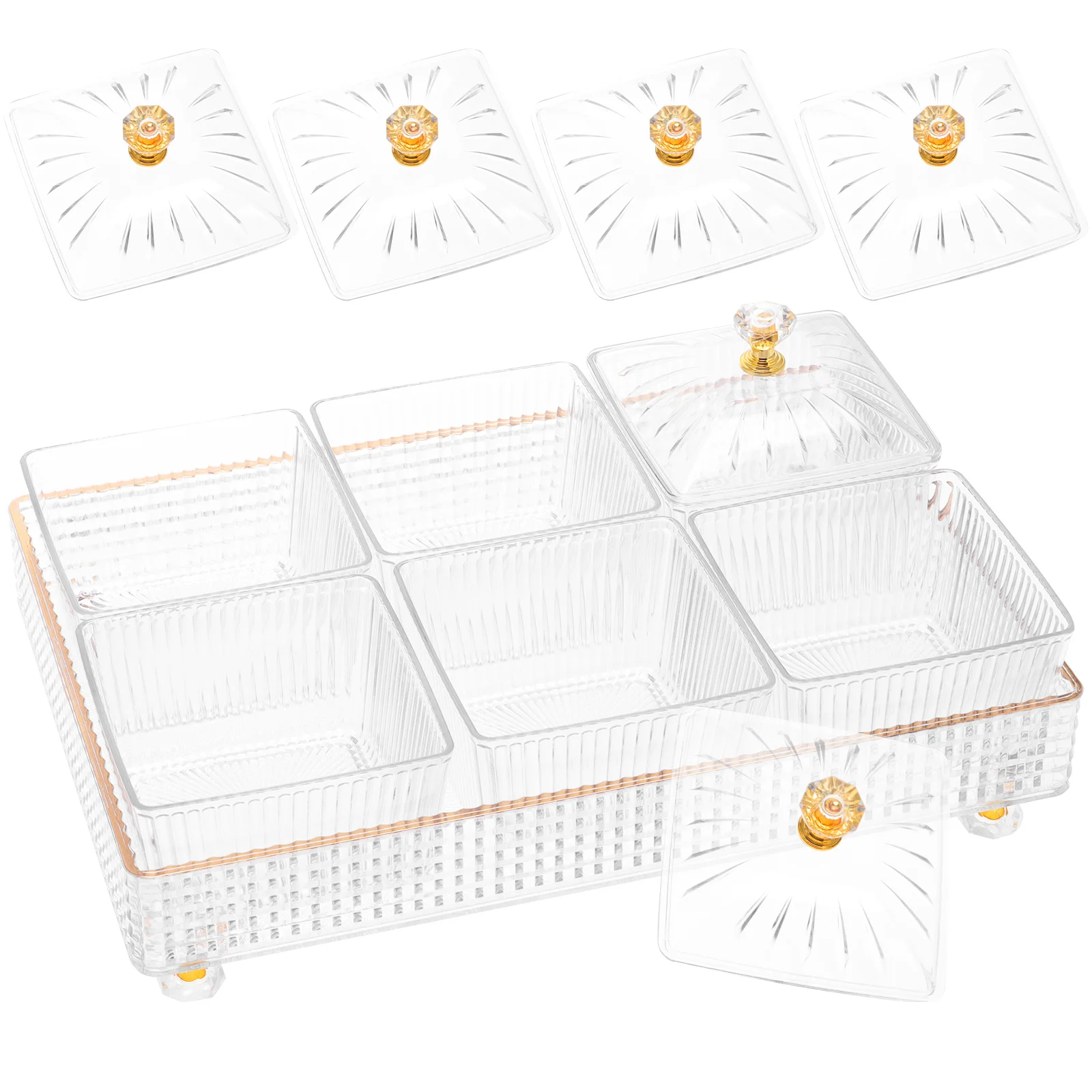 

Snack Platter Practical Plate Serving Tray with Lid Set Multifunctional Dish Dry Fruit