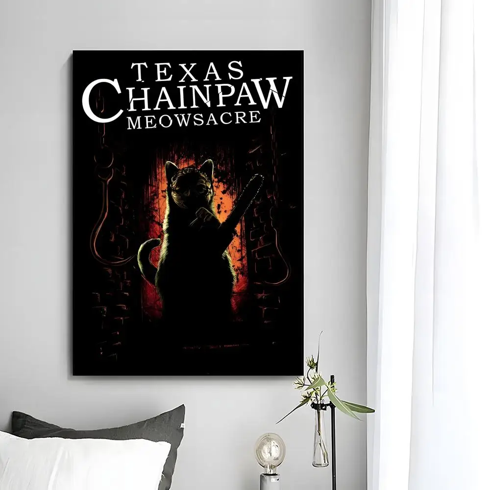Film-Horror-Poster „The T-Texas Chainsaw M-Massacre“ HD-Kunstposter, selbstklebende Wanddekoration, wasserfest, für Zuhause, Schlafzimmer, Bar, ästhetische Dekoration – Detail 8
