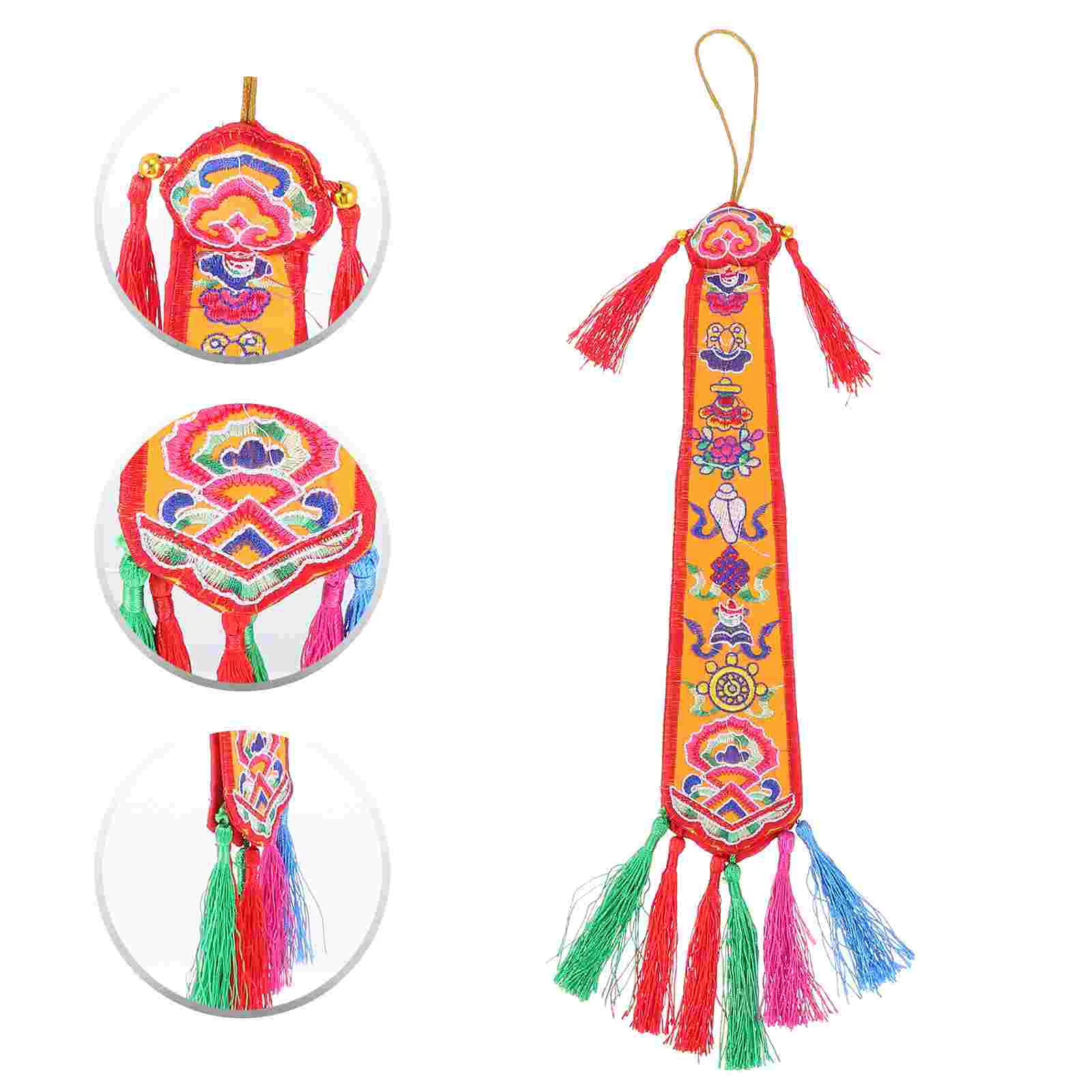 Hanging Nepalese Banner Tambourine Flags Exquisite Decorate Cloth Craft Pendants