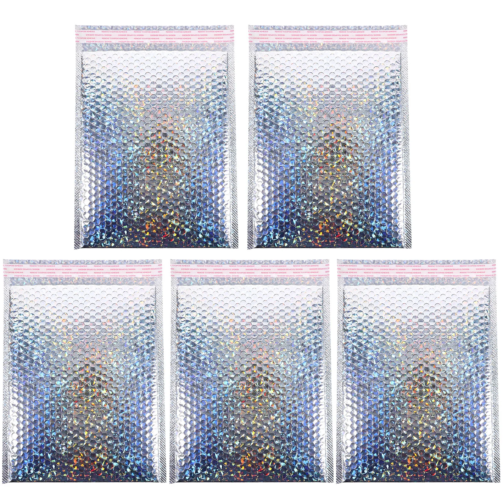 5Pcs Self Adhesive Bubble Packaging Bags Shock Absorption Sealing Shipping Bags for Clothing Mailing Storage Padded Envelope