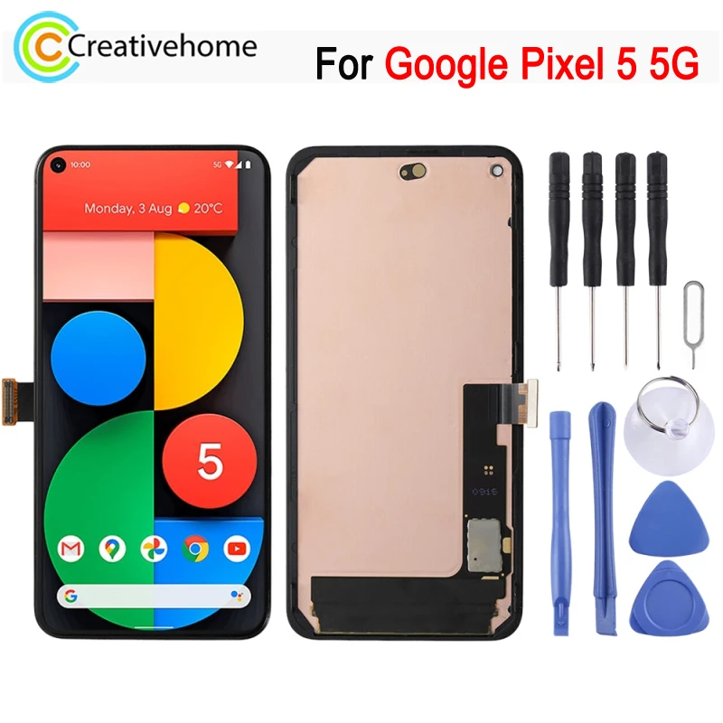 

OLED LCD Screen For Google Pixel 5 5G Phone Display and Digitizer Full Assembly Replacement Part with Frame