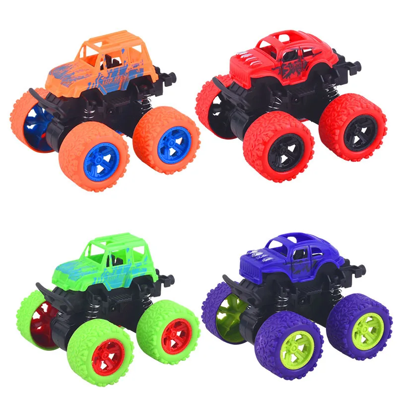 Hot  Car Four-wheel Drive Off-road Vehicle Stunt Dump Cars Double-Side Inertia Car Boy Toys Car Pull Back Kids Interest Gift