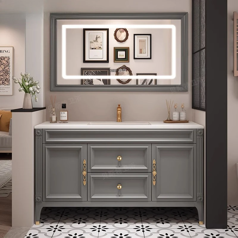 

Oak Organized Bathroom Cabinet Standing Drawer Corner Shelf Bathroom Cabinet Vanity Storage Articulos Para El Hogar Furniture