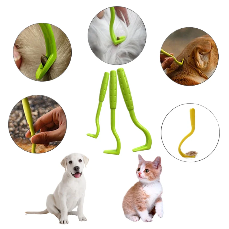 

3pcs Flea Remover Hook Tick Remover Tweezer Tick Pull Pet Dog Tick Accessaries Clamp Pet Mite Flea Extractor Dog Harness