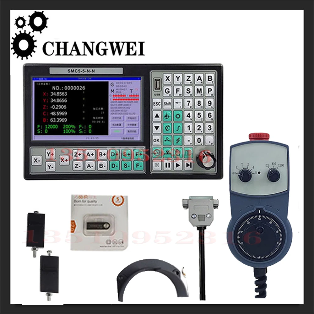 

The Latest 5-axis Cnc Usb Motion Control Controller Smc5-5-n-n 500khz G Code With 5-axis Emergency Stop Handwheel Mpg