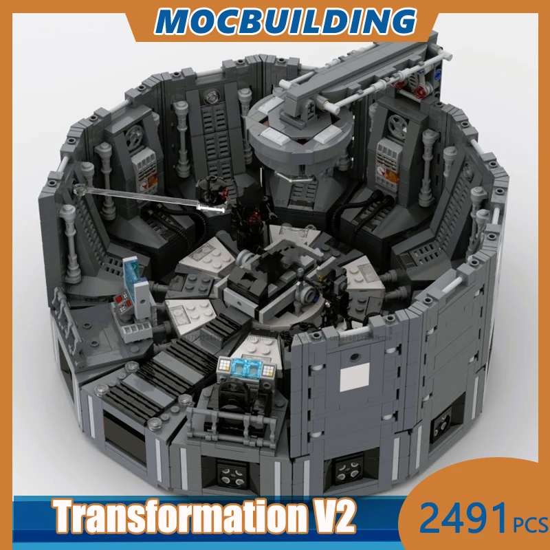 

Трансформация V2 Модель MOC Строительные блоки DIY Сборка кирпичей Коллекция Космическая архитектура Дисплей Игрушки Рождественские подарки 2491 шт.