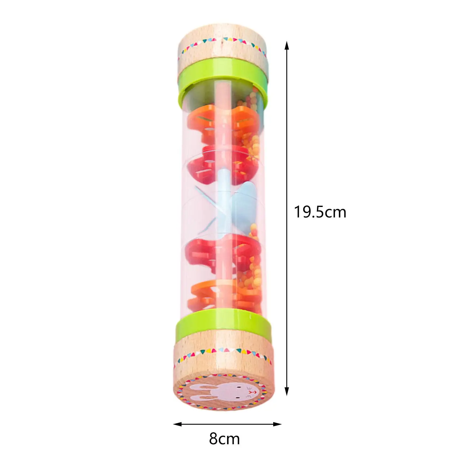 Baby Rainmaker 7.7inch Rainstick Rattle Tube, Teaching Aids, Section Raindrop Sound Musical Instrument for Babies 6-12 Months