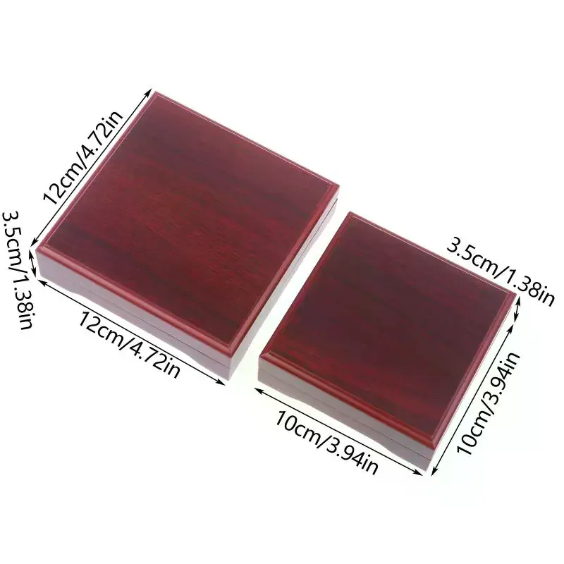 Wooden Coin Display Case Storage Box Velvet Liner Secure Protection Organizer for  Coins Collection