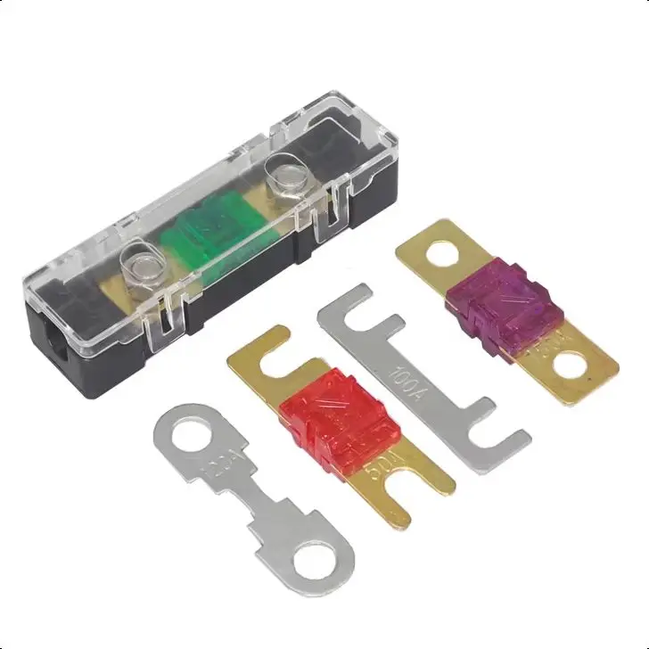 Automotive Fuse Box 1-Way Midi Fuse Holder Safety Plate Base Car Carrier Fuse Box Bolt Type 20A 30A 50A 80A 100A 125A 150A 200A