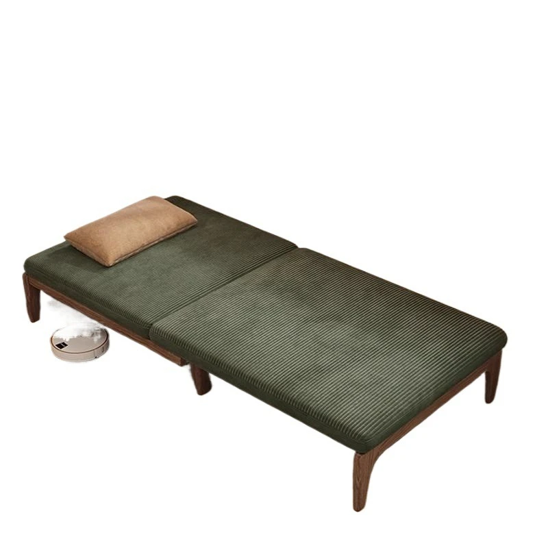 Japanese-style solid wood folding bed dual-purpose single small apartment living room multi-functional telescopic push-pull bed