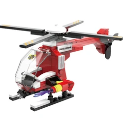 NEW MOC Firefighter Helicopter Aircraft Series Fire Plane Building Blocks Bricks Kits Classic Model