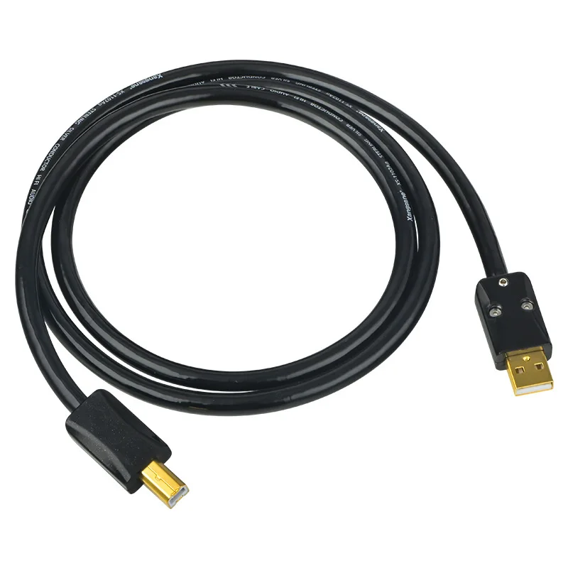 

, sterling silver HIFI computer USB cable, audiophile grade A to B square port, connect sound card DAC decoder audio cable
