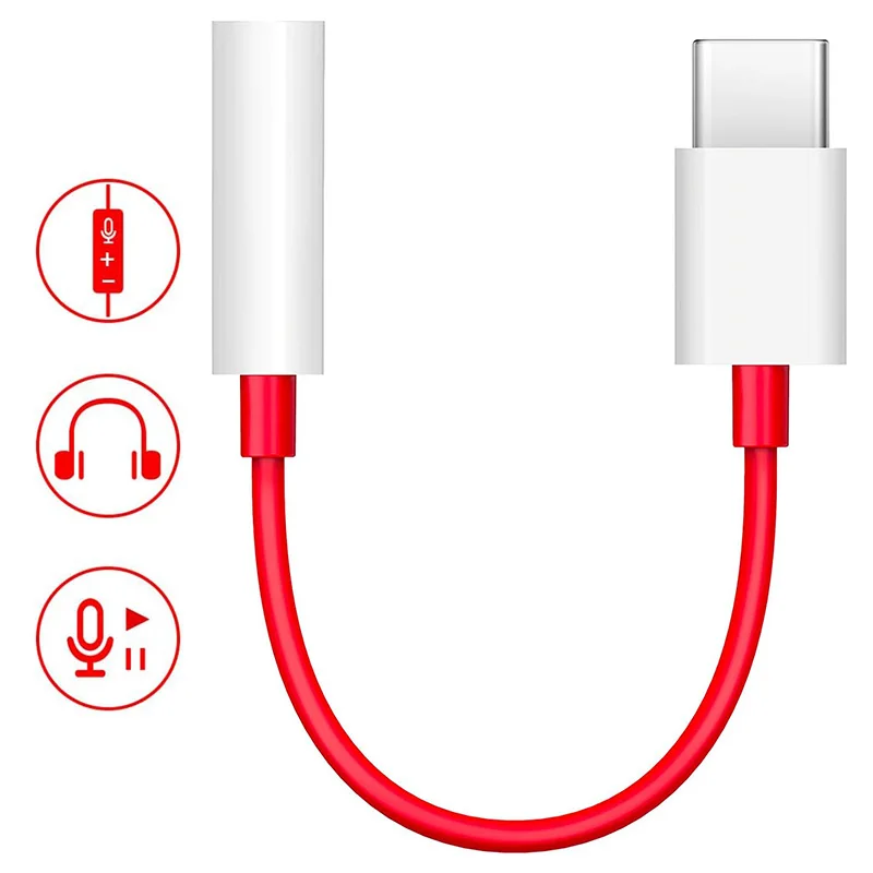 For OnePlus 1+ USB Type C To 3.5mm Earphone Jack Adapter Aux Audio Music Converter Cable For oneplus 12 11R 6T 7 Pro Nord 3 CE3