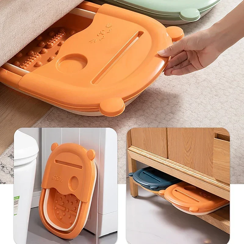 Foldable Foot Bath Bucket Massage Foot Wash Basin Home Laundry Tub Bucket Children\'s Foot Bath Basin Portable Soak Tub