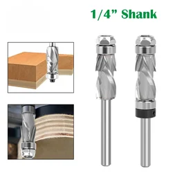 1PC 1/4 Shank Bearing Ultra-Perfomance Compression Flush Trim Solid Carbide CNC Router Bit For Woodworking End Mill