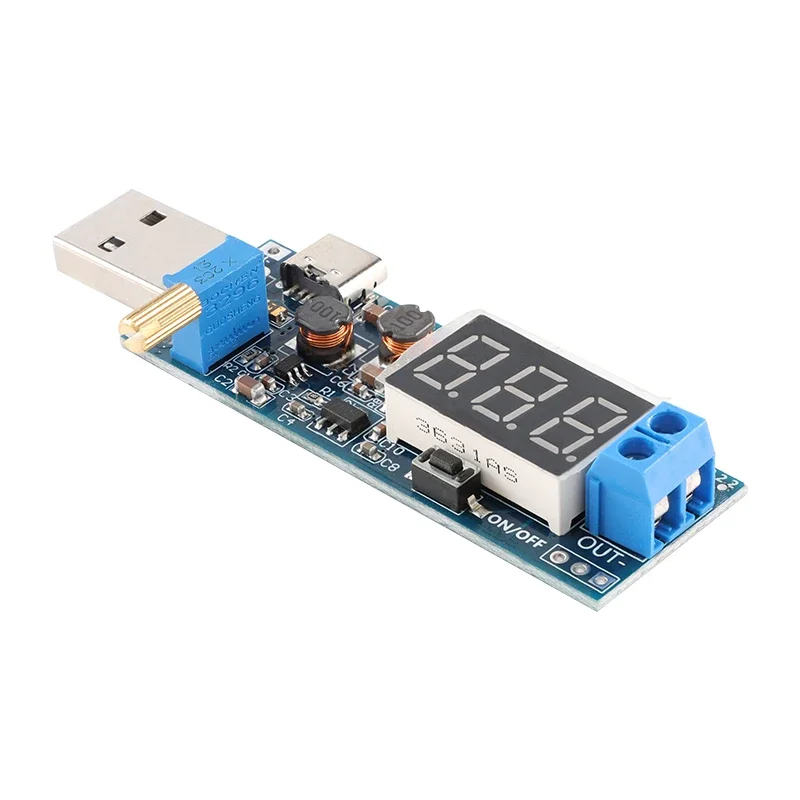 DC-DC 5V to 3.5V / 12V USB Step UP / Down Power Supply Module Adjustable Boost Buck Converter Out DC 1.2V-24V  Type C