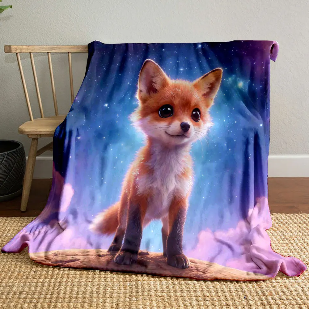 Multi-Size Kittens and Pigs Under The Stars Print Blankets Adult Children Warm Blankets Home Travel Soft Comfortable Blankets