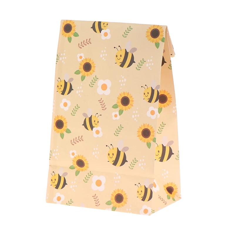 10Pcs Strong Bearing Capacity Honey Bee Gift Bags Bumble Bee Theme Party Candy Favor For Kids Honeybee Party Decorations