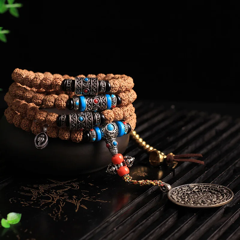 Tibetan meat pattern Bodhi Buddha Beads Bracelet Five Faces Little King Pipal Tree Seeds Factory Direc