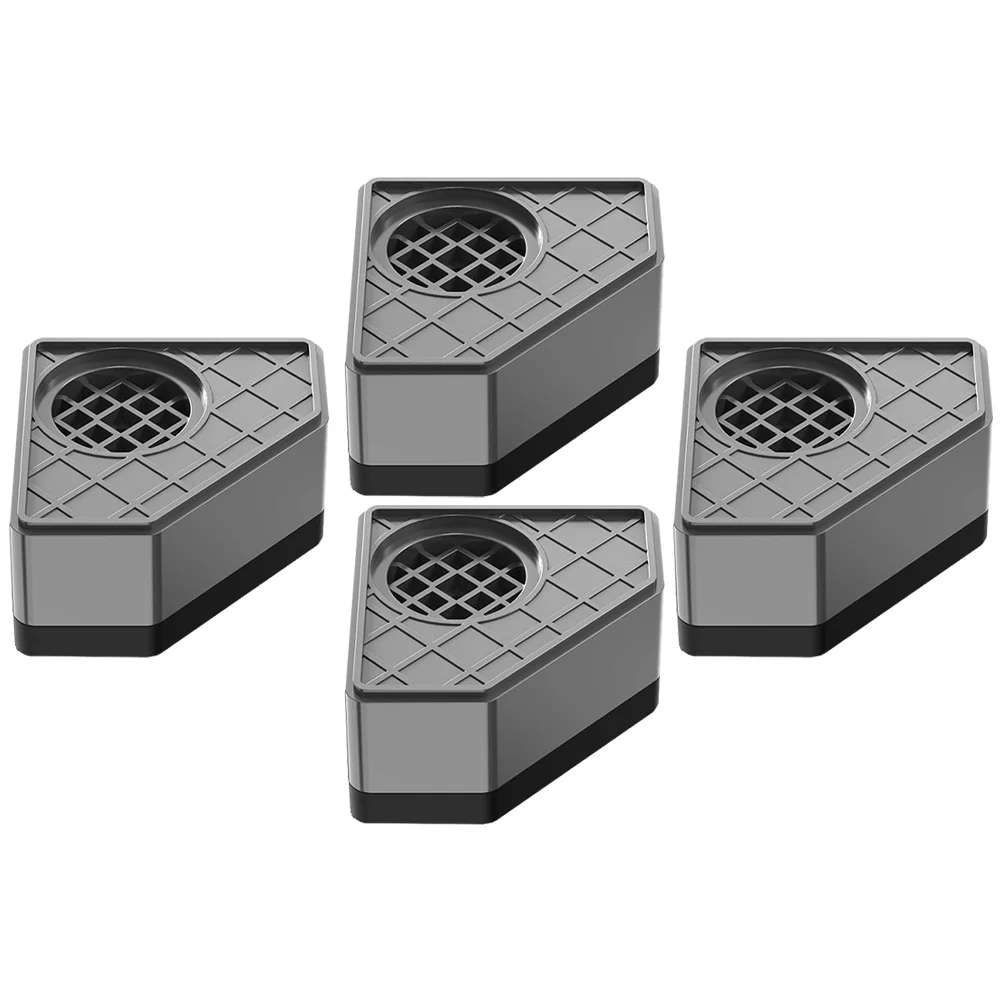 Tapetes para pés de máquina de lavar, 4 unidades, reforçados, absorventes de choque, almofadas para controle de vibração e segurança no chão, cinza