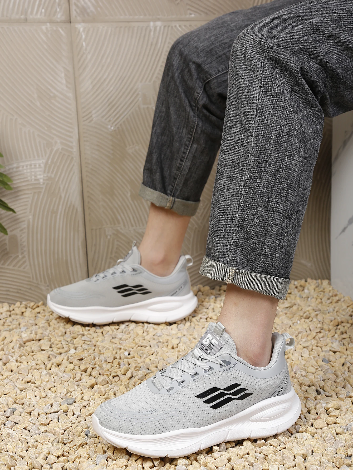 Atmungsaktive Laufschuhe aus Mesh für Damen und Herren, Sport- und Freizeitschuhe mit erhöhter Sohle, Outdoor-Freizeitschuhe – Detail 12