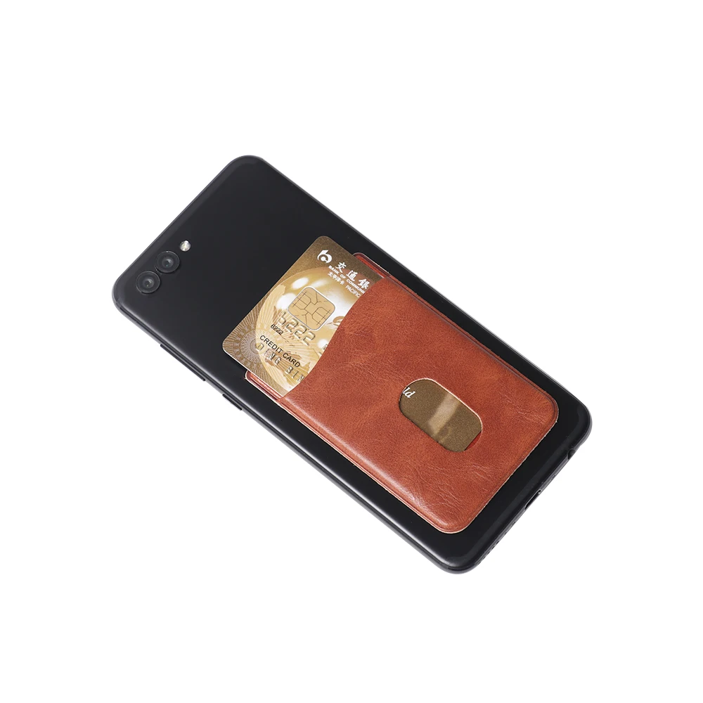 Universelle selbst klebende Aufkleber Karten hüllen Telefon Brieftasche Fall kleben auf ID Kreditkarten halter Pu Leder Handy tasche – Detail 3