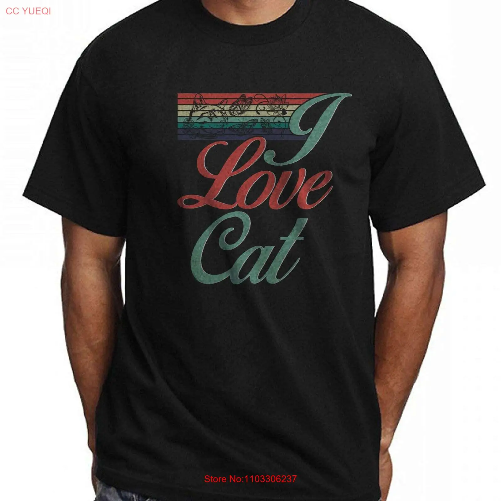 

Love Cat Shirt, T-Shirt Hip Hop, Christmas And Street Style Suitable For Men And