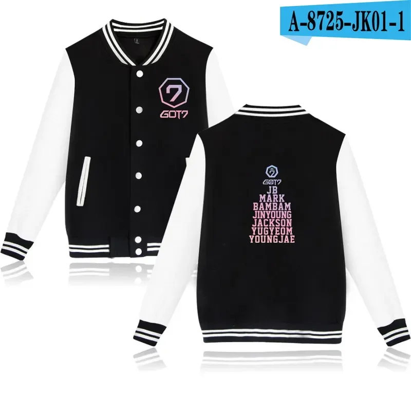 Latest printed GOT7 fashion hip hop men women baseball jacket sport casual long sleeve hoodies jackets sweatshirt coat tops