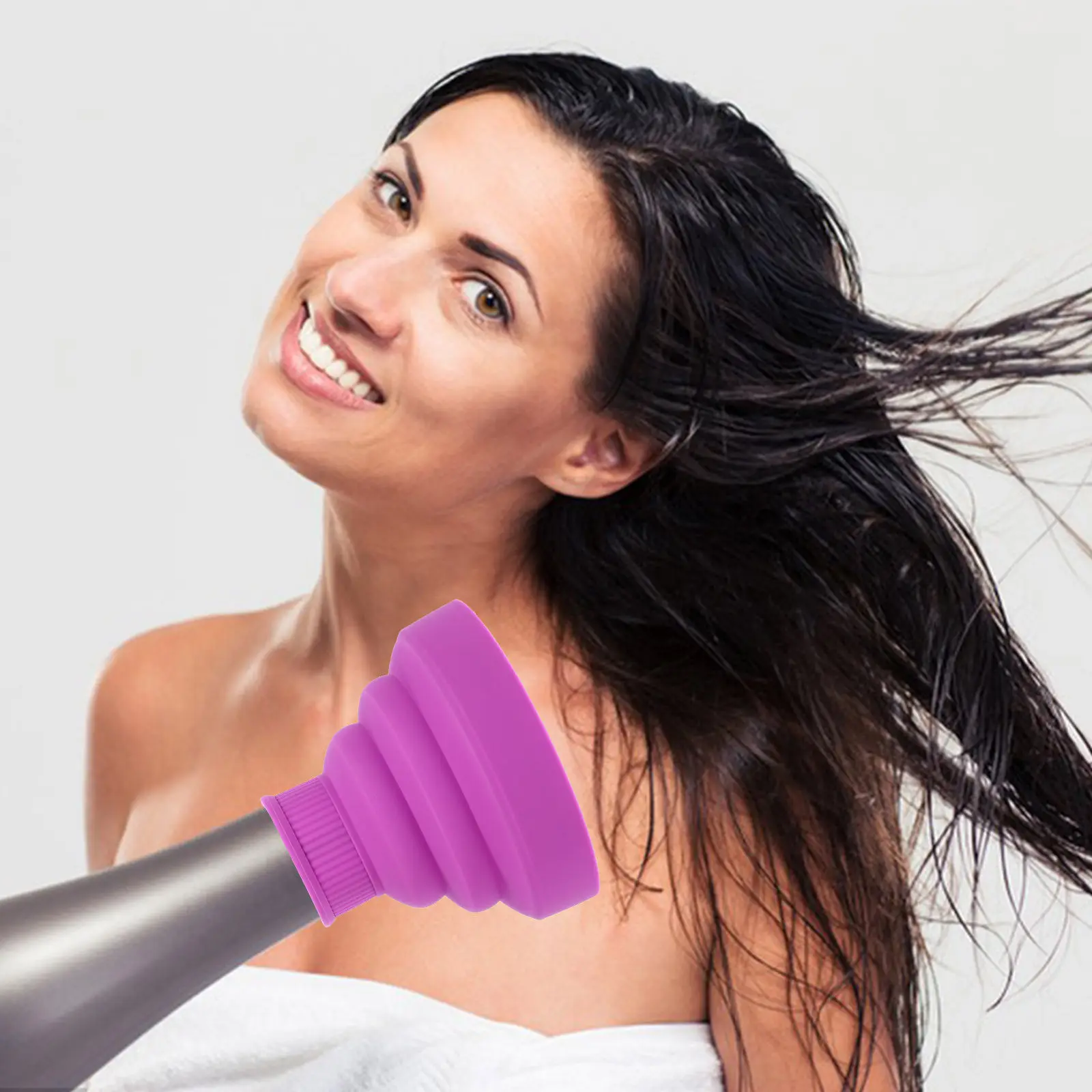 Universal Hair Dryer Diffuser Attachment Collapsible for Curly Wavy Hair Salon Home Use Even Heat Distribution Blow Dryer