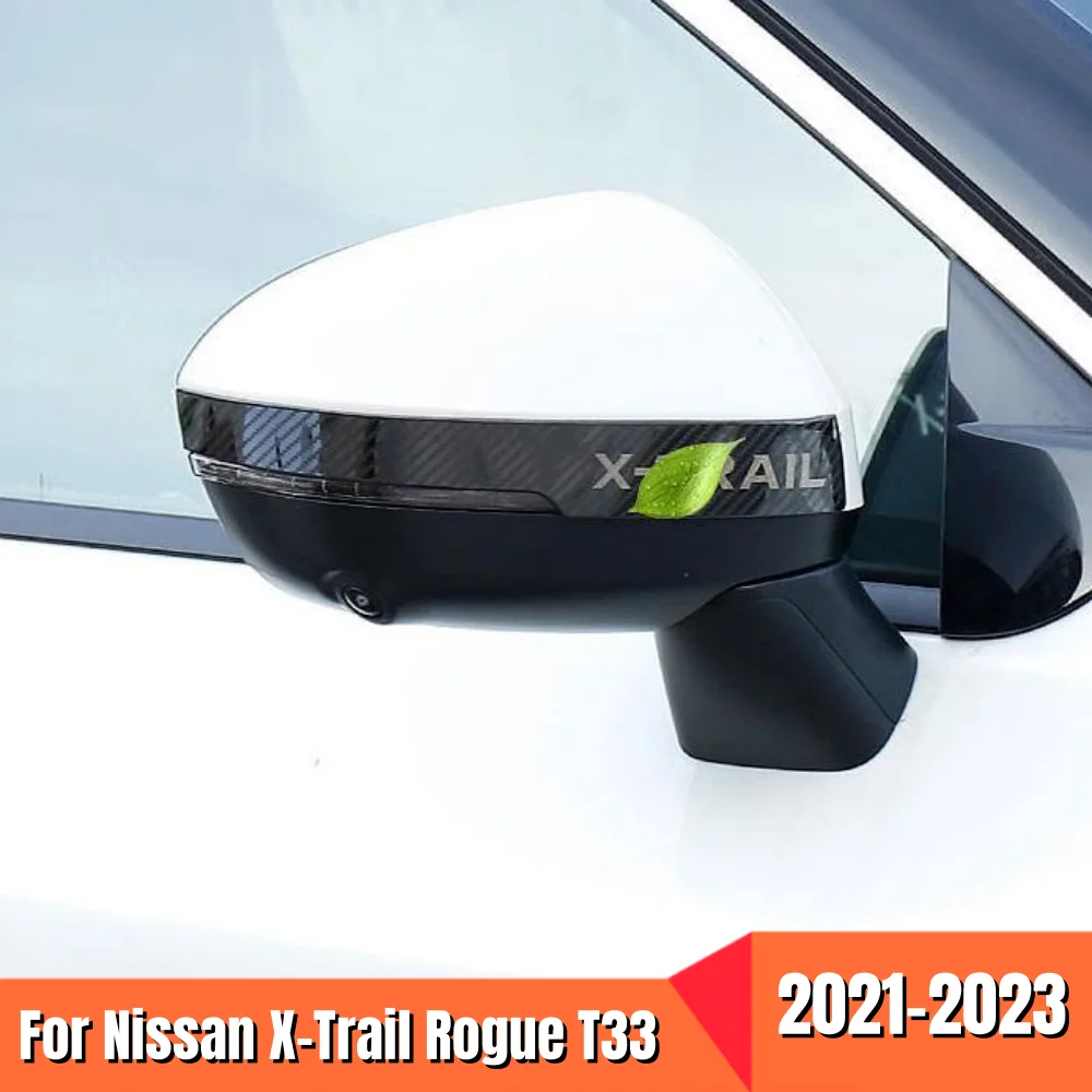 For Nissan X-Trail T33 Rogue 2021 2022 2023 Car Rearview Mirror Caps Protective Cover Anti-scratch Strip Exterior Accessories