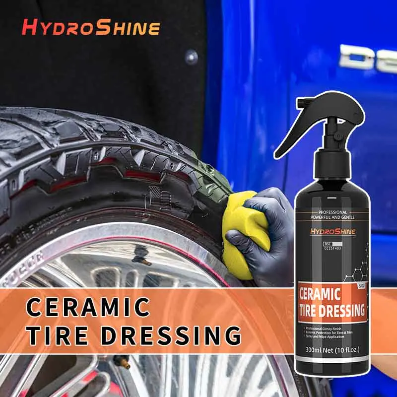 Hydroshine Auto-Keramik-Reifenverband, schwarzer Wet-Look-Reifenglanz für tiefglänzende Oberfläche zum Schutz, langanhaltendes Glanzspray