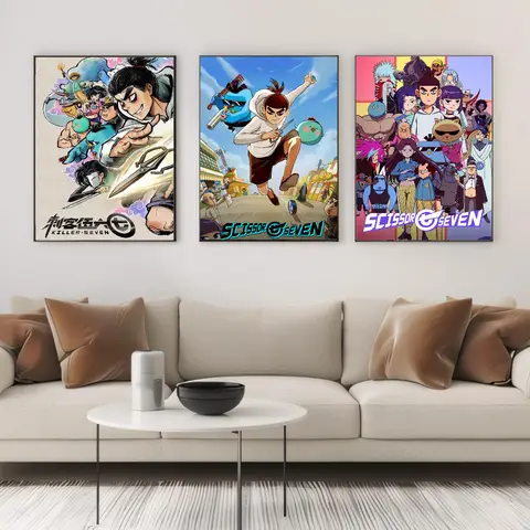 Anime Scissor Seven Whitepaper Poster Klistermärken Konst Väggmålningar Dekor Spelrum Dekor Presenter Kawaii HD Målning Katt Bilar 10 best sales sax sju - №6