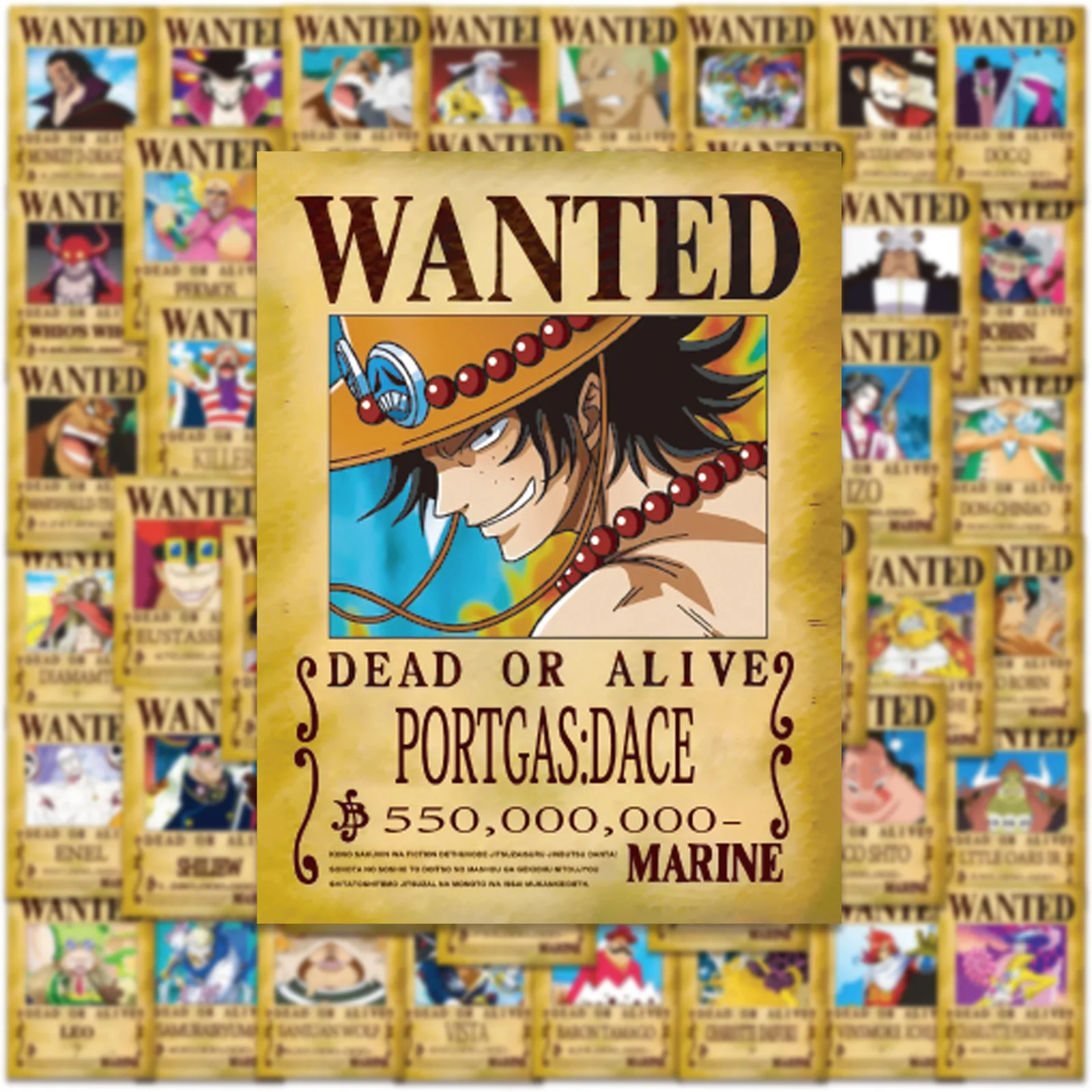 

10/30/50PCS ONE PIECE Piratesreward Cartoon Anime Sticker DIY Phone Laptop Luggage Skateboard Graffiti Decals Fun for Kid