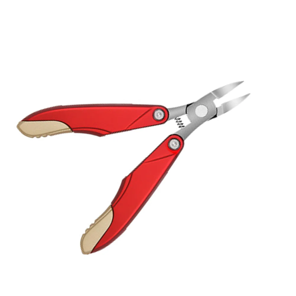 

Folding Eagle Beak Nipper Matte Red Compact Safe Storage Comfortable Grip With Nail File Cleaner Tool Manicure Pedicure Toenail