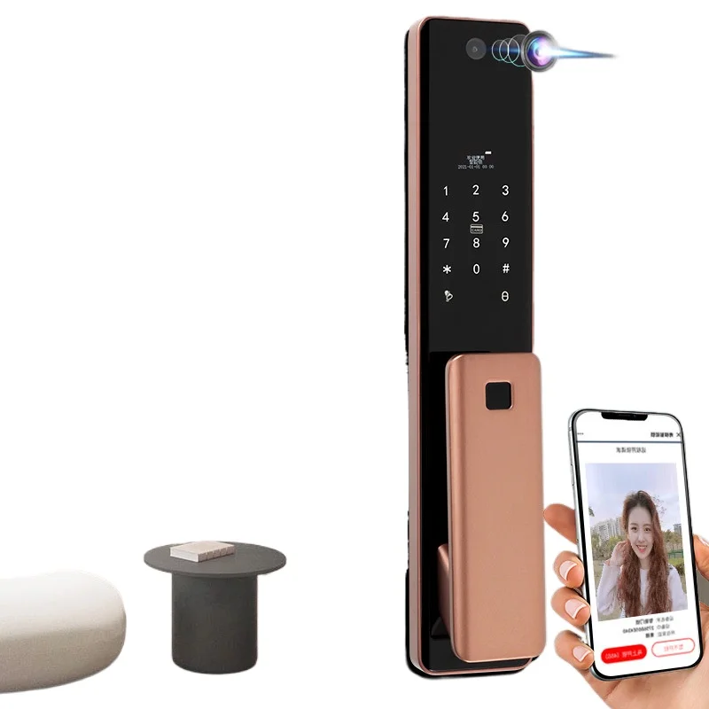Fingerprint Password Lock with Face Recognition for Smart Home Door Security Automatic Entry Door Lock for Villa Main Door