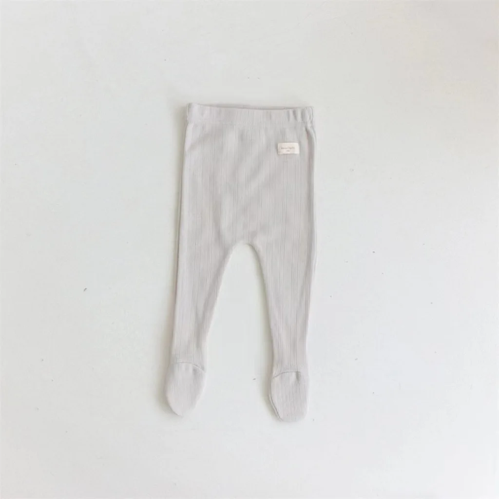 2024 Herfst Nieuwe Baby Panty Katoenen Gebreide Broek Baby Meisje Stevige Panty Pasgeboren Kous Peuter Leggings Casual Broek