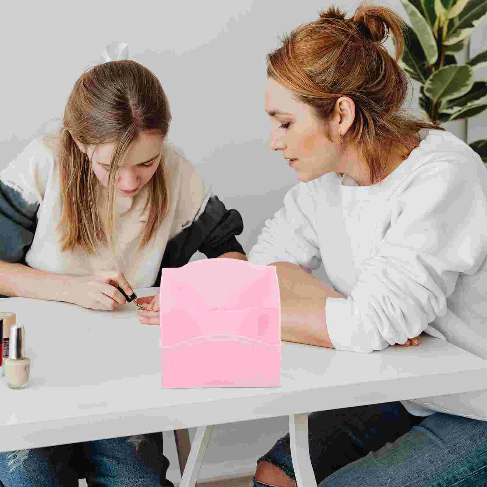 Nail Pen Holder Supplies Storage Box (Pink) Plastic Penholder Compartment Brush and Pencil