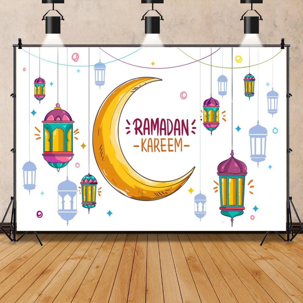 Laeacco سعيد عيد مبارك رمضان كريم خلفيات للتصوير الفوتوغرافي فانوس ديكور حفلة الطفل صور خلفيات فوتودعوة استوديو الصور