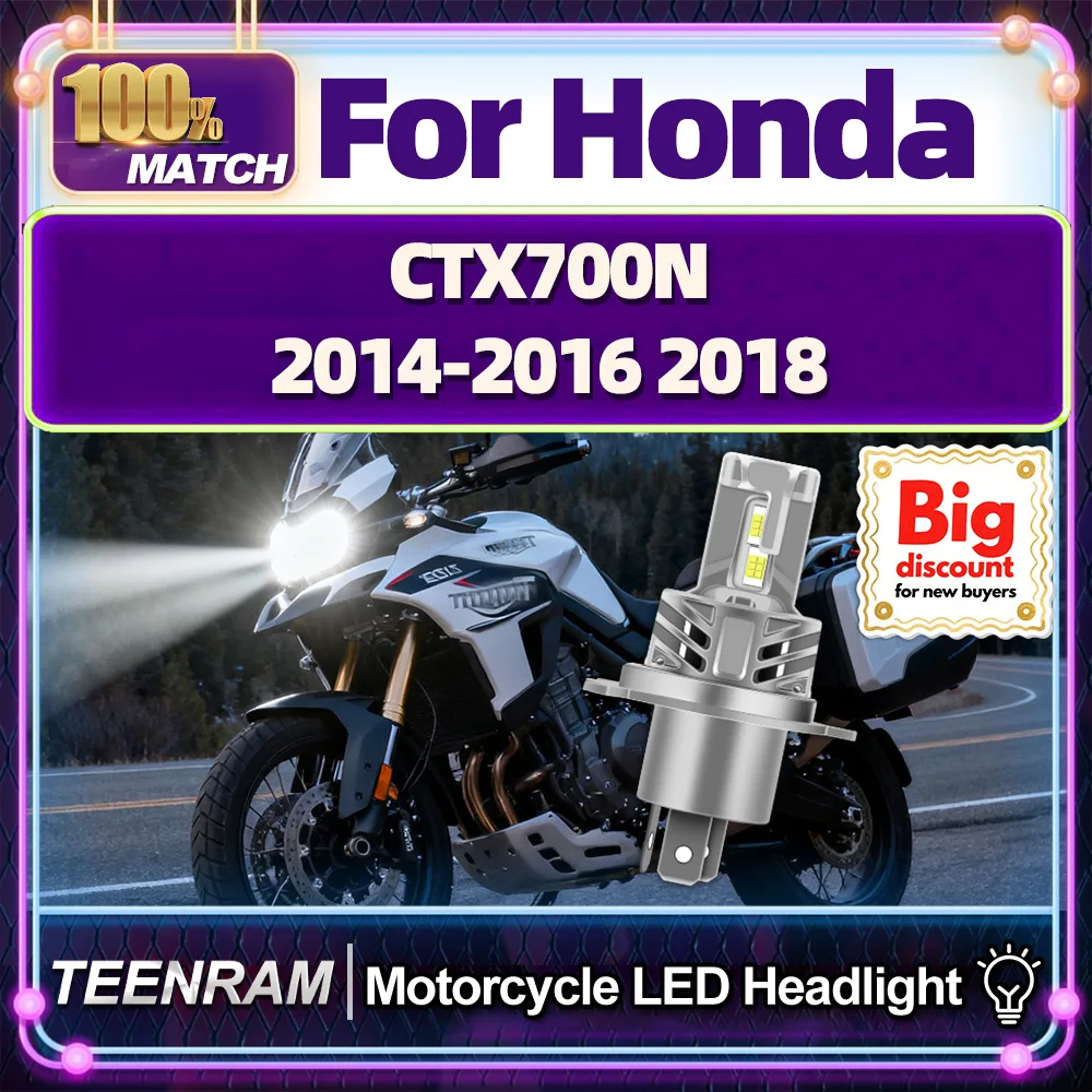 

TEENRAM For Honda CTX700N 2014 2015 2016 2017 2018 20000LM Motorcycle LED Headlight Bulbs Hi/Lo Moto Motorbike Headlamp Ampoules