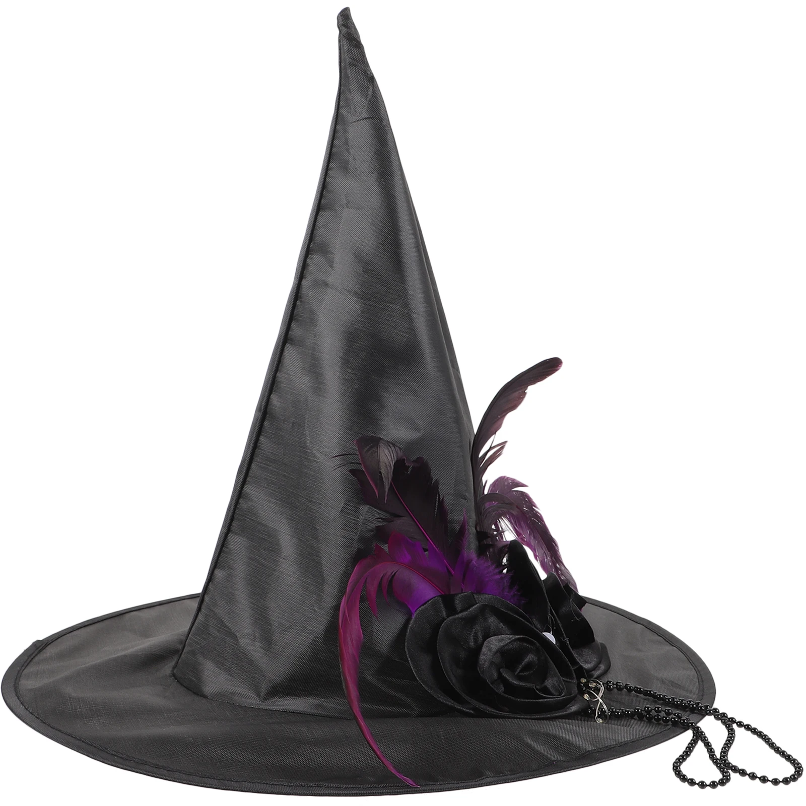 

1pcs Wizard Hat Dark Witch Style Halloween Party Hat Masquerade Cosplay Decorative Non Deform Impact Resistance
