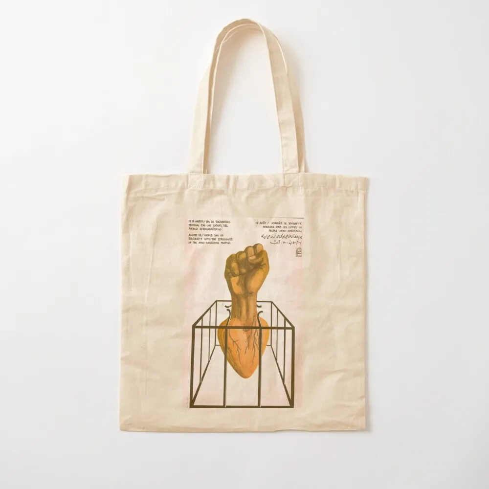 

Day of Solidarity with the AfroAmerican People (Caged Heart) Tote Bag handbag bags woman 2025 canvas tote bags