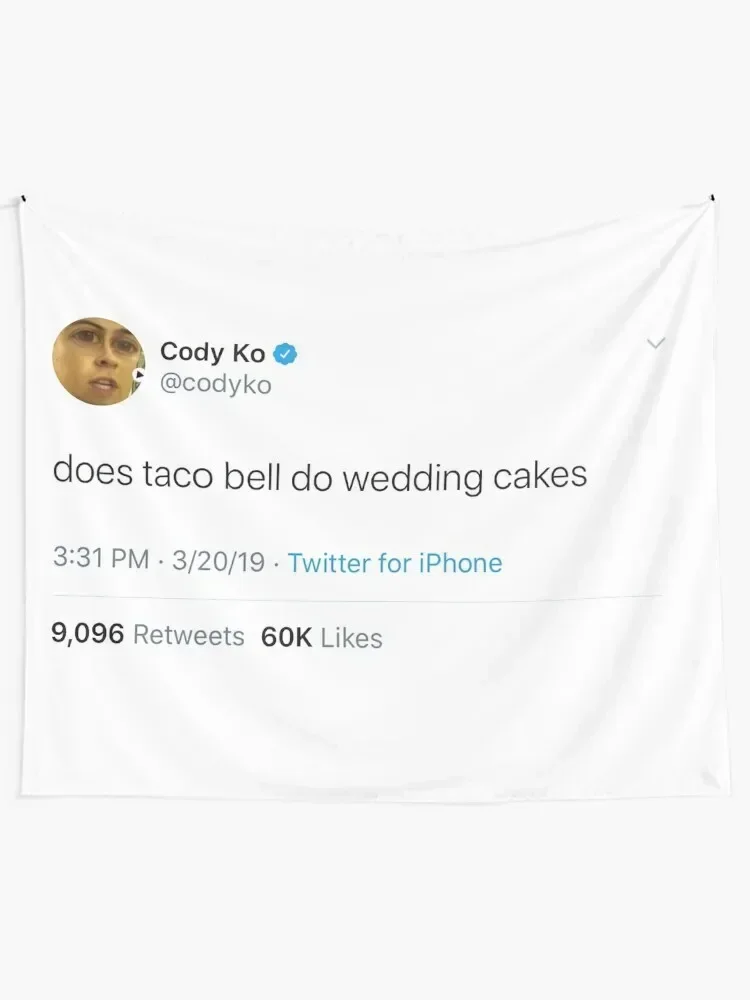 Cody Ko Taco Bell Tweet Tapestry Bedroom Decoration Art Mural Bathroom Decor Living Room Decoration Tapestry