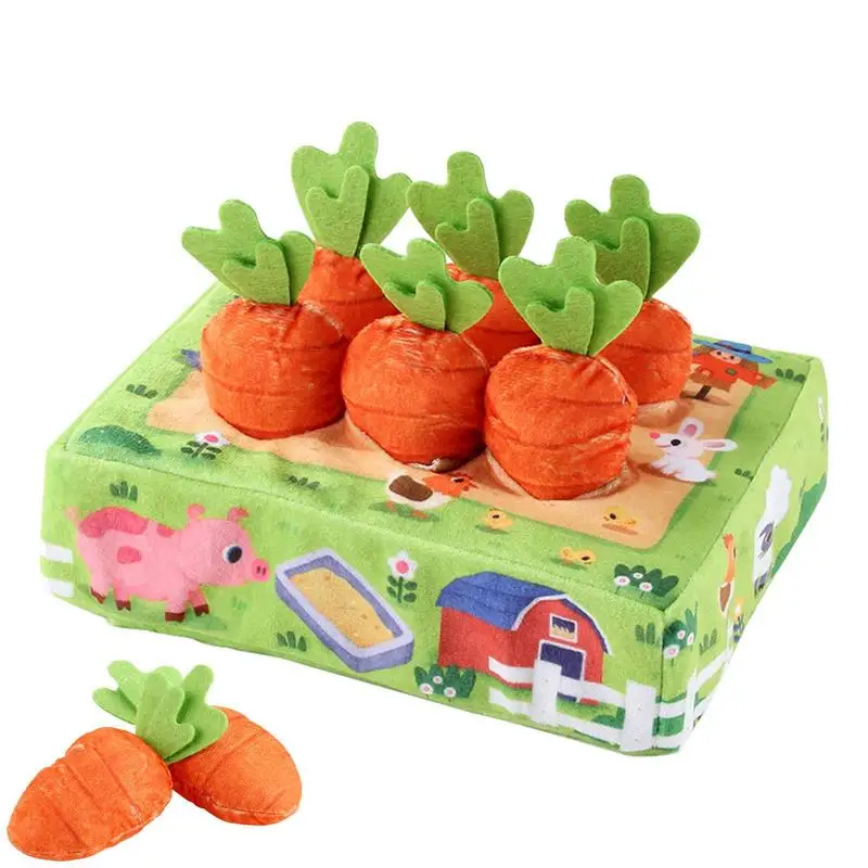 Montessori Carrot Toy Infant Soft Carrot Pulling Toy Carrot Sorting Memory Game For Improving Hand Eye Coordination Interactive