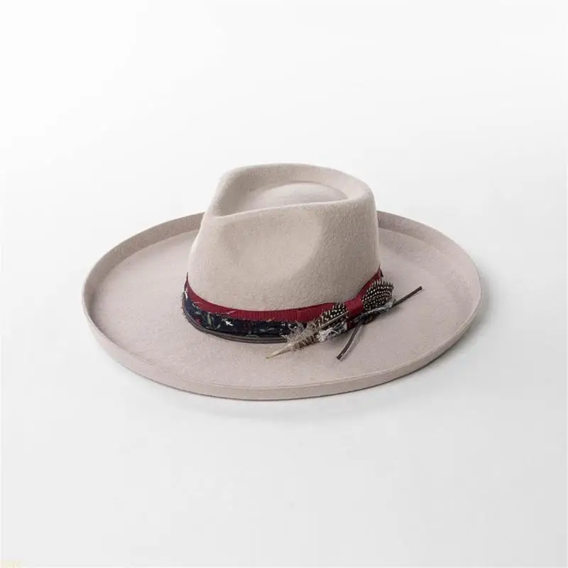 15YC klassische Maillard-Cowboyhüte aus Wolle, Old-School-Trend für Damen und Herren, Foto-Requisiten – Detail 2