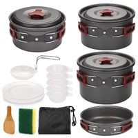Outdoor camping cookware portable foldable outdoor non stick pot boiling water outdoor set pot camping cookware tableware
